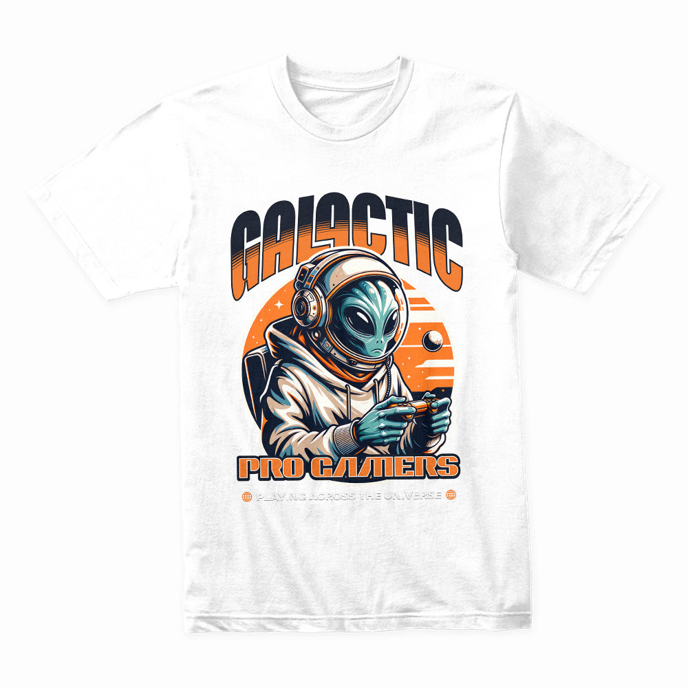Galactic Pro Gamers T-Shirt – Alien Gamer Sci-Fi Graphic Tee