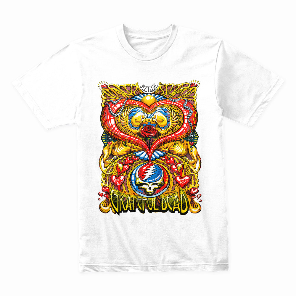 Grateful Dead Psychedelic Heart & Skull Lightning Bolt T-Shirt