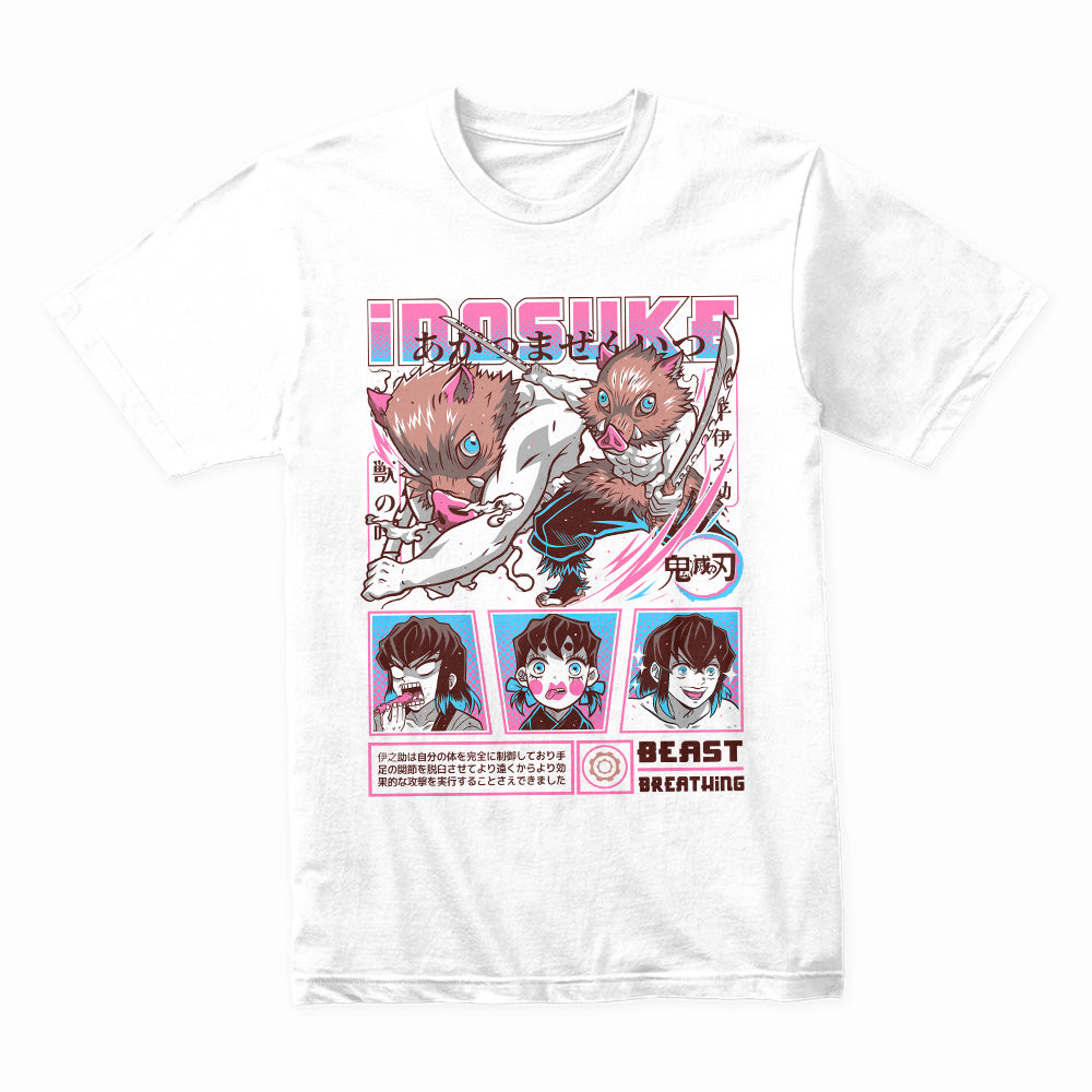 Inosuke Hashibira Beast Breathing Action T-Shirt – Demon Slayer Edition