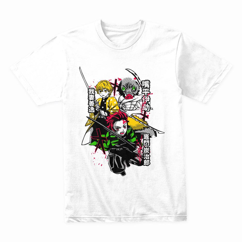 Demon Slayer Trio T-Shirt – Epic Anime Warrior Design