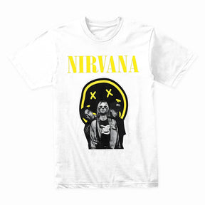 Nirvana Classic Band T-Shirt – Smiley Face & Iconic Trio Design