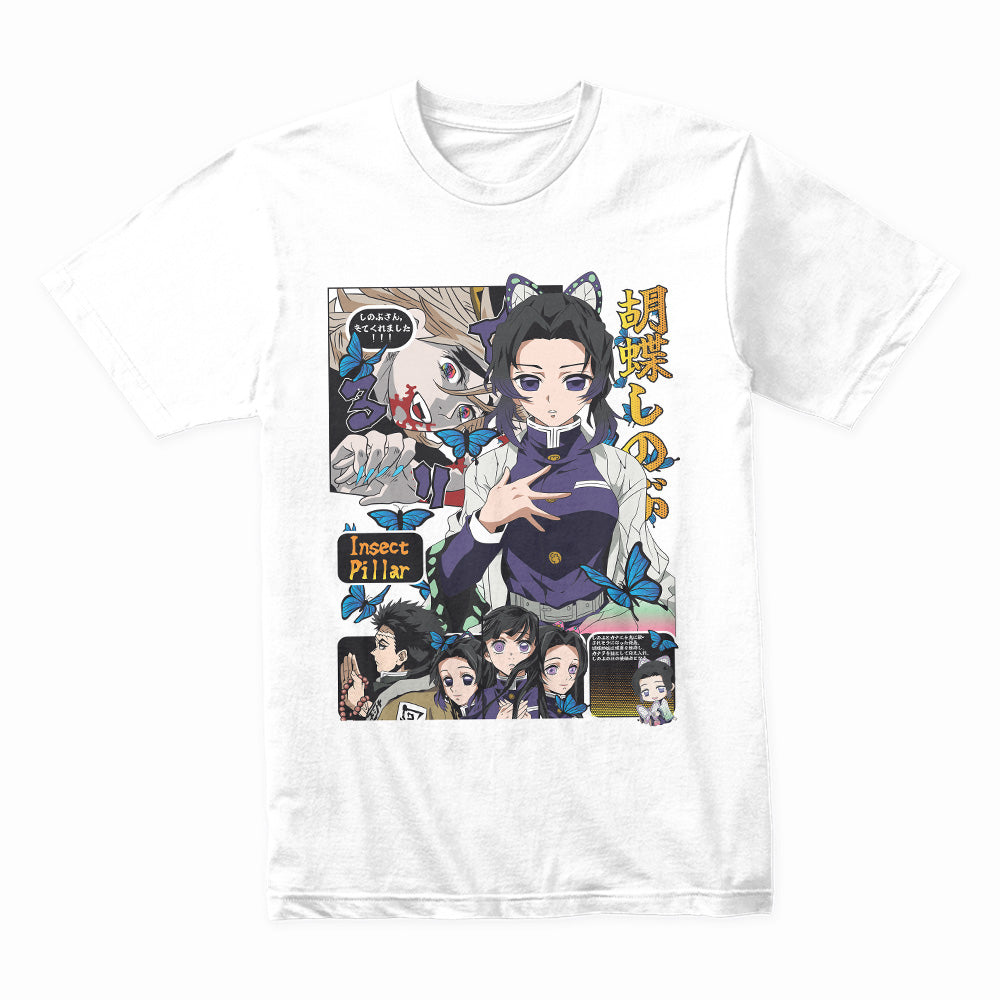 Shinobu Kocho Insect Pillar T-Shirt – Demon Slayer Manga Panel Design