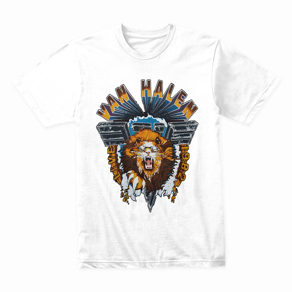 Van Halen 1982 Live Tour Roaring Lion Vintage T-Shirt