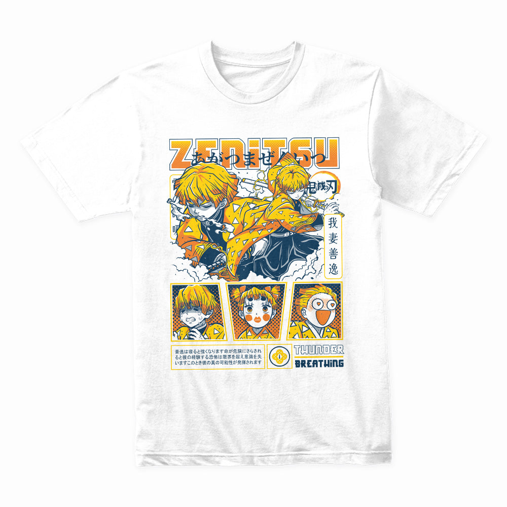 Zenitsu Agatsuma Thunder Breathing Anime Graphic T-Shirt – Dynamic Manga Design