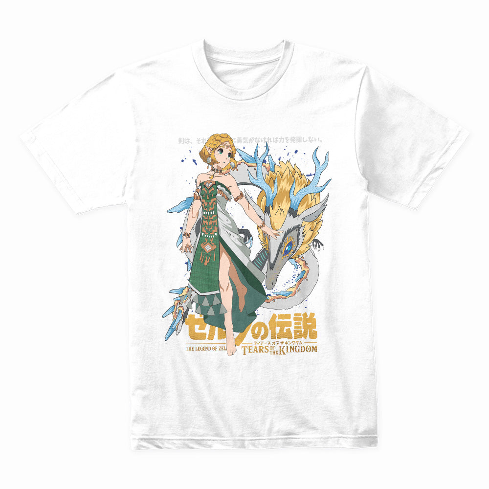 Zelda & Light Dragon Tears of the Kingdom T-Shirt – Epic Fantasy Design