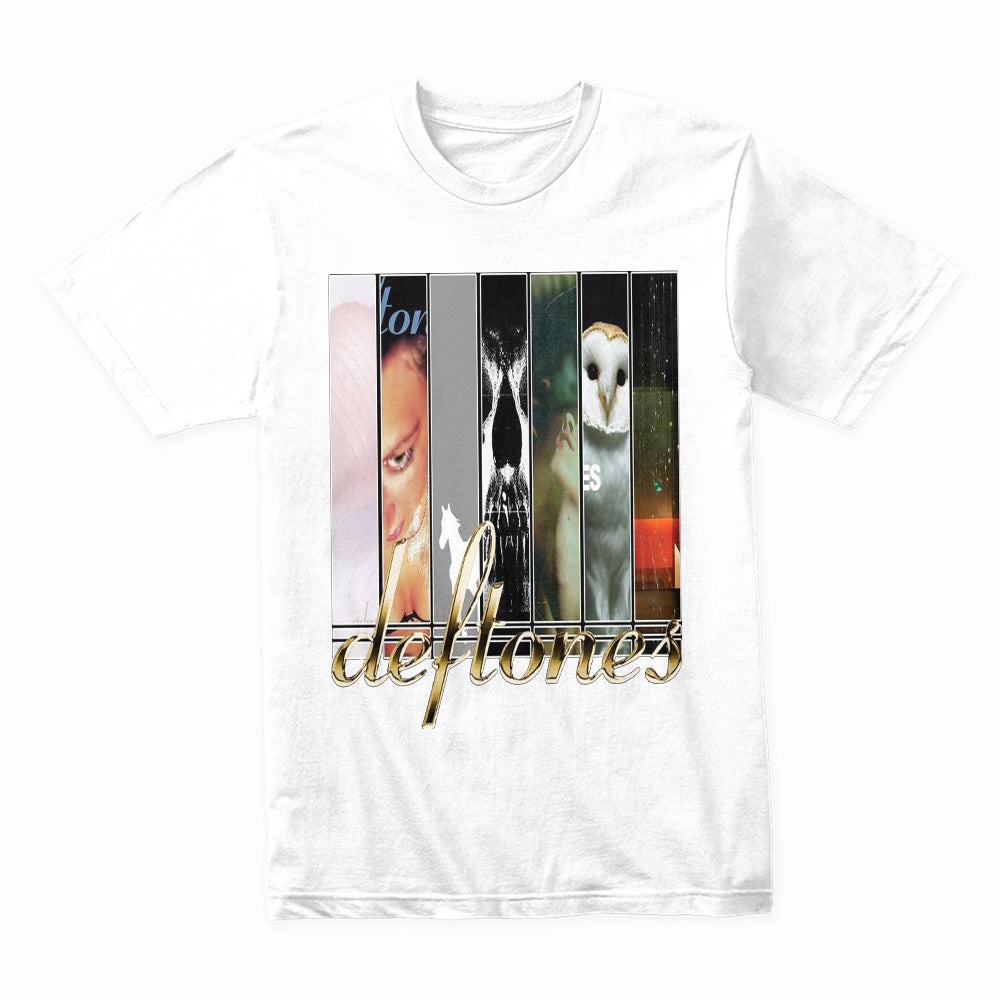 Deftones Album Cover Collage T-Shirt – Alternative Metal Discography Tee