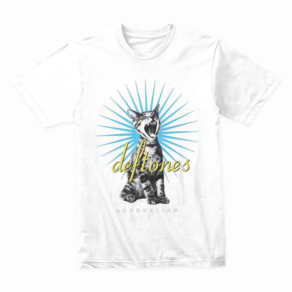Deftones Adrenaline Yawning Cat T-Shirt – Alternative Metal Album Tee