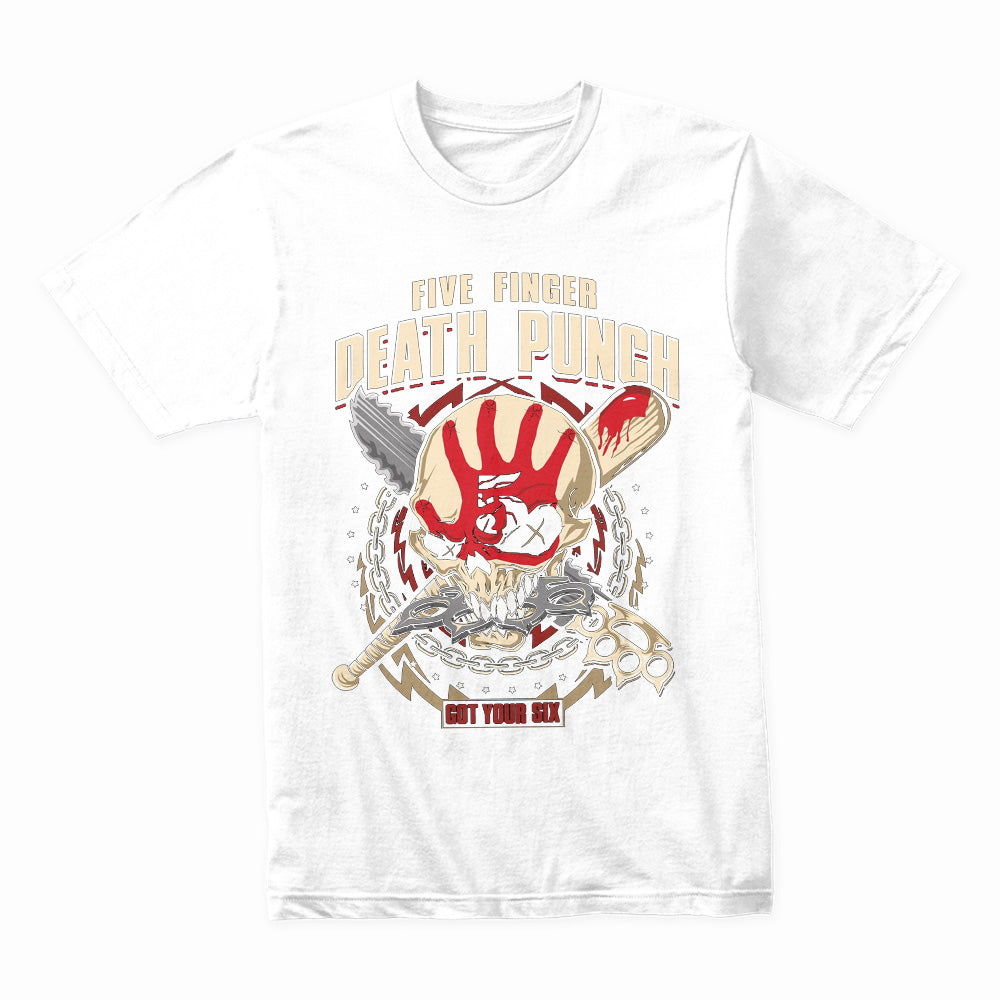 Five Finger Death Punch "Got Your Six" Skull Graphic T-Shirt – Heavy Metal Band Tee