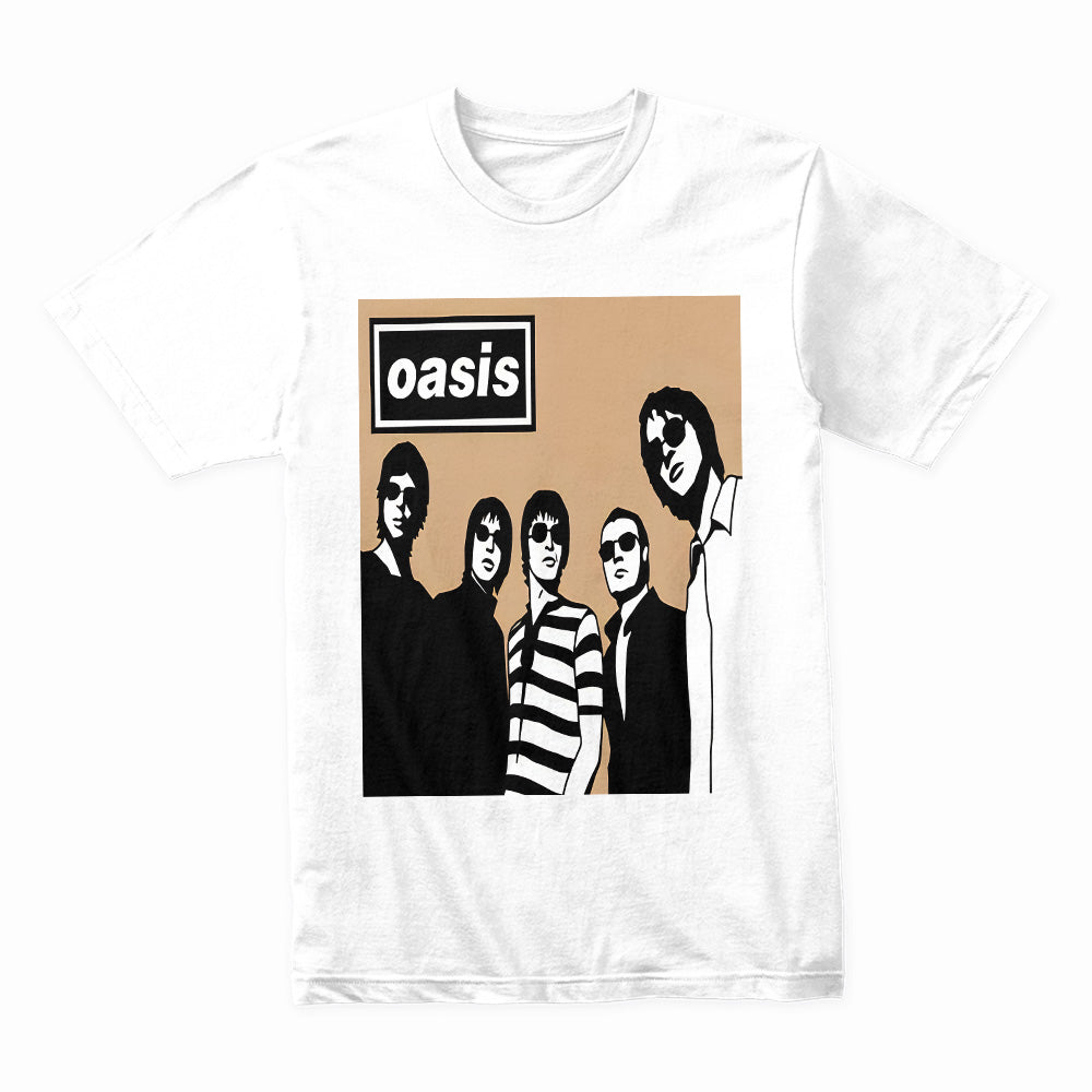 Oasis Retro Band Silhouette T-Shirt – Britpop Legends Tribute
