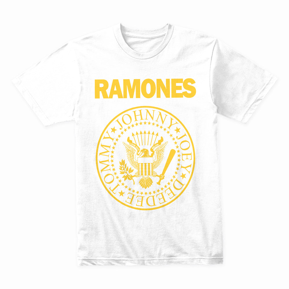 Ramones Classic Logo T-Shirt – Yellow Punk Rock Eagle Emblem Tee
