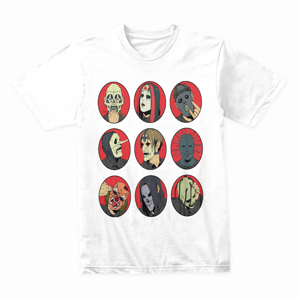 Slipknot Anime-Inspired Masked Members T-Shirt – Unique Art Style