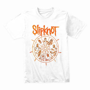 Slipknot Band Members Pentagram Wheel Graphic T-Shirt