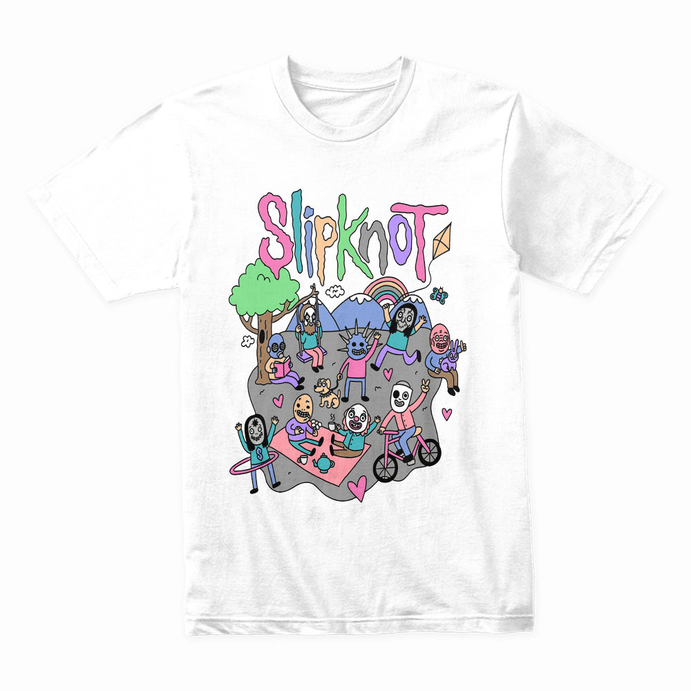 Slipknot Playful Cartoon Parody T-Shirt – Dark Humor Meets Heavy Metal