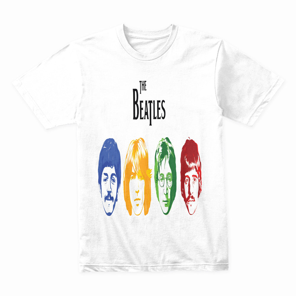 The Beatles "Color Pop Faces" T-Shirt – Retro Psychedelic Rock Tribute