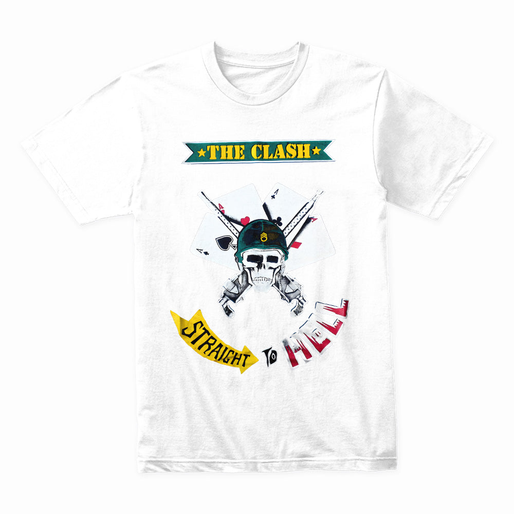 The Clash "Straight to Hell" Skull & Cards Punk Rock T-Shirt