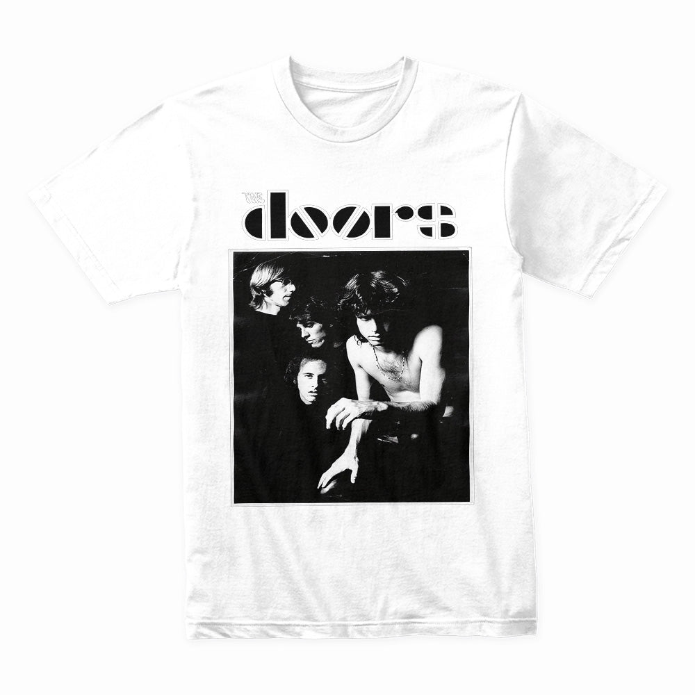 The Doors Classic Black & White Band Photo T-Shirt – Vintage Rock Tribute