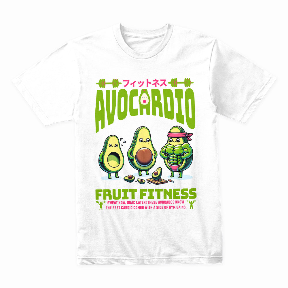 "Avocardio Fruit Fitness" Funny Gym T-Shirt – Sweat Now, Guac Later!