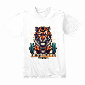 "Achieve Greatness" Tiger Gym T-Shirt – Fierce Motivation for Fitness Warriors