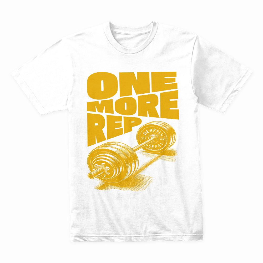 "One More Rep" Motivational Gym T-Shirt – Bold Fitness Apparel for Strength Training