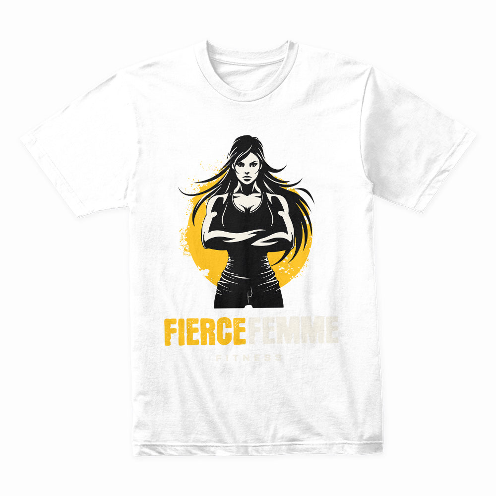 "Fierce Femme Fitness" Strong Woman Gym T-Shirt – Empowerment & Strength