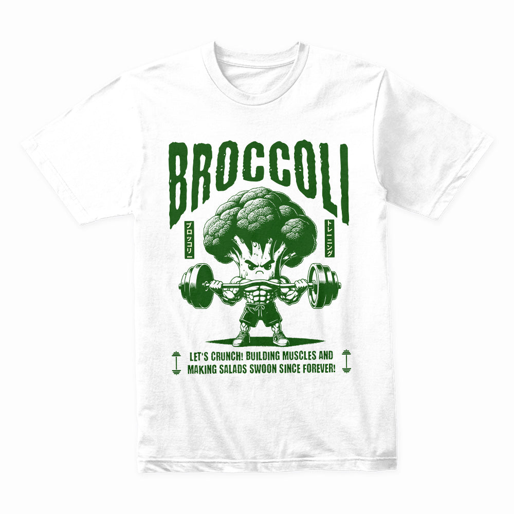"Broccoli Gains" Funny Gym T-Shirt – Strong & Crunchy Workout Motivation