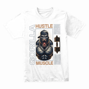 "Gorilla Hustle Muscle" Gym T-Shirt – Power, Strength & Grind