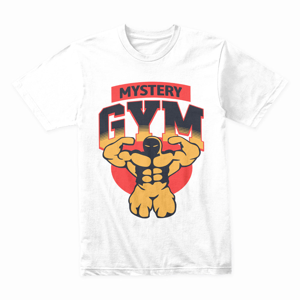 "Mystery Gym" Muscle-Building T-Shirt – Bold Fitness & Bodybuilding Tee