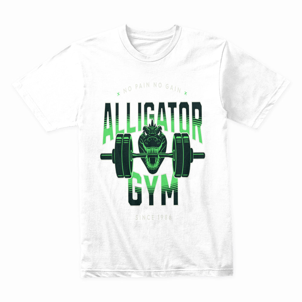 "Alligator Gym – No Pain No Gain" Hardcore Workout T-Shirt – Strength & Determination