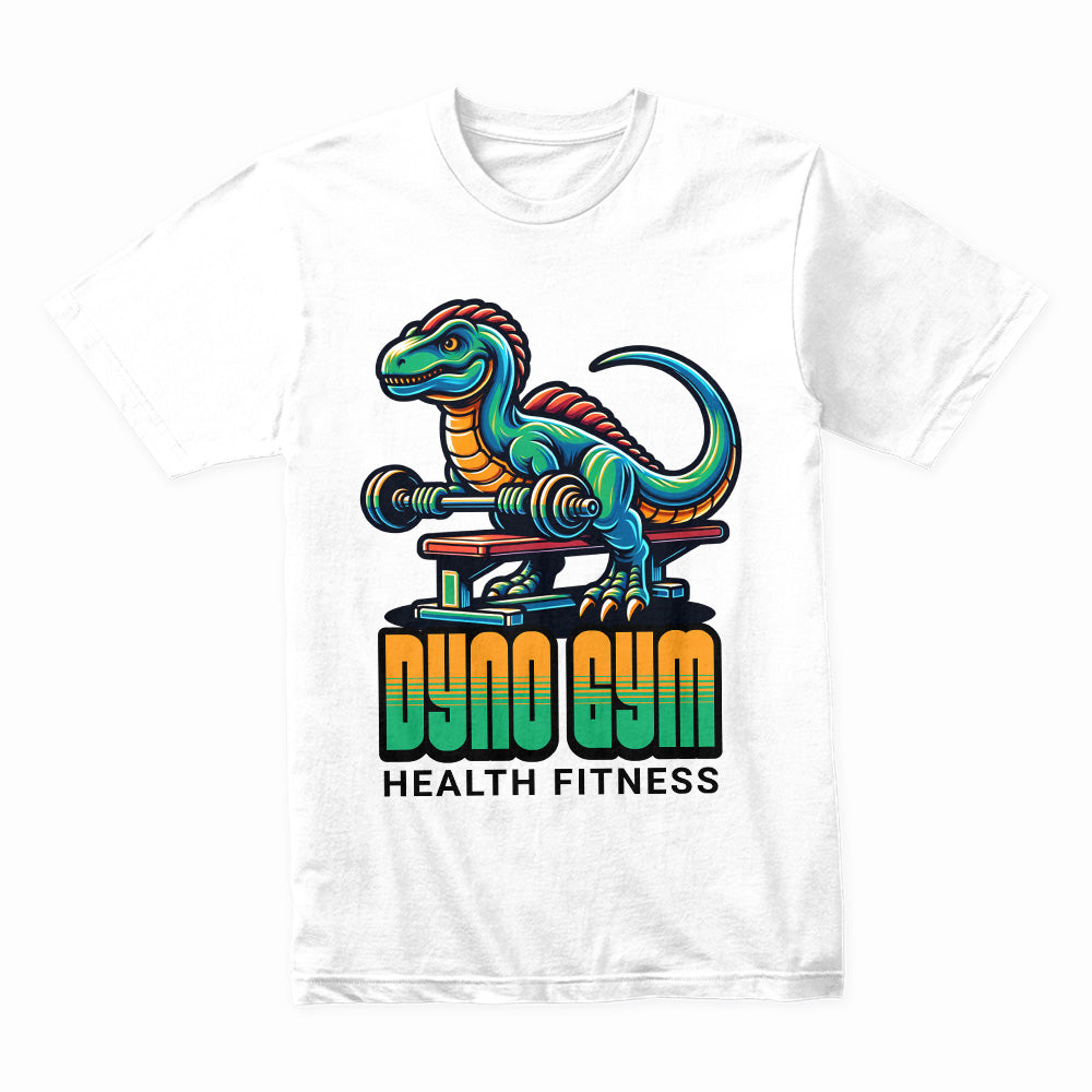 "Dyno Gym" Dinosaur Fitness T-Shirt – Fun & Motivational Workout Tee