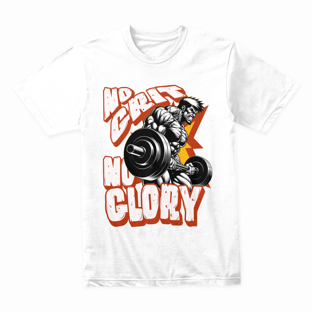"No Grit No Glory" Hardcore Gym T-Shirt – Train Hard, Dominate, Conquer