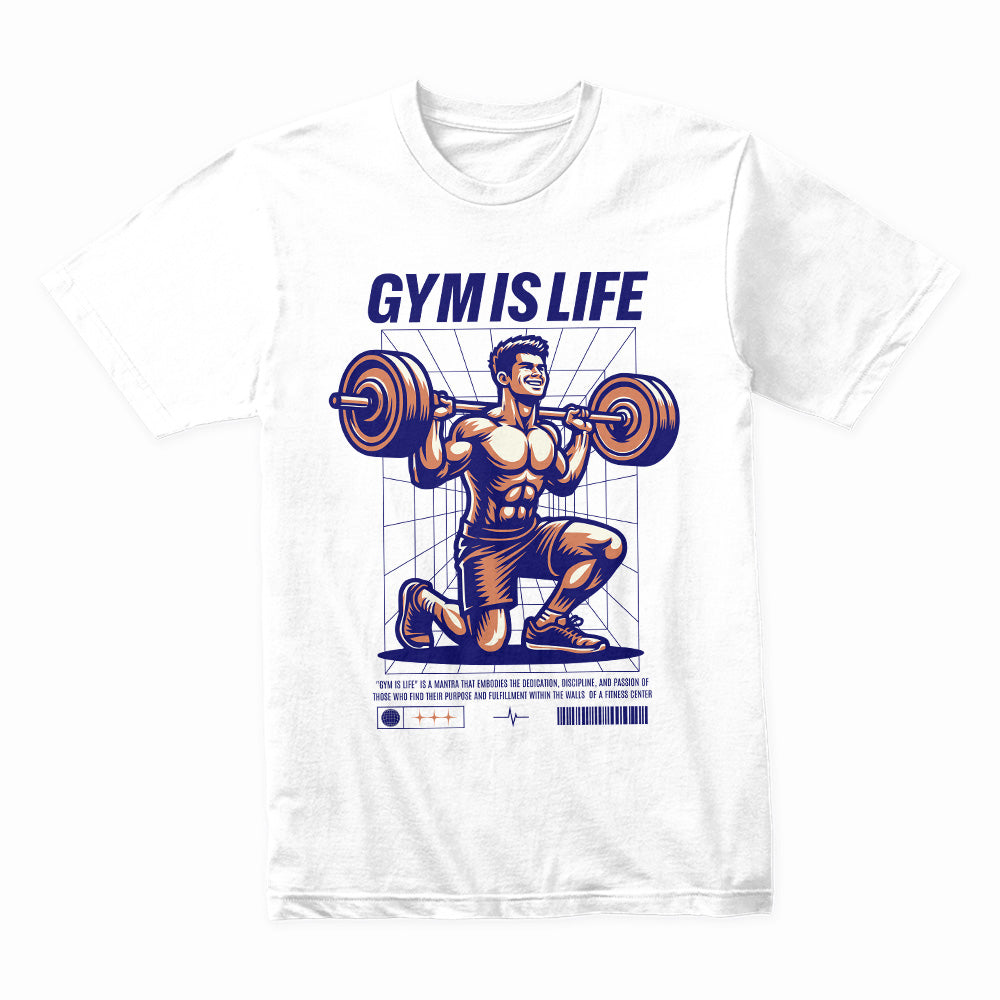 "Gym Is Life" Motivational Workout T-Shirt – Lift, Train, Dominate