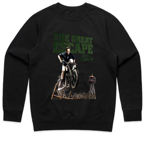 The Great Escape Steve McQueen Motorcycle Stunt T-Shirt – Classic Movie Tribute