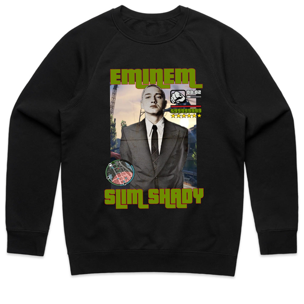 Eminem Slim Shady GTA-Inspired Graphic Black T-Shirt