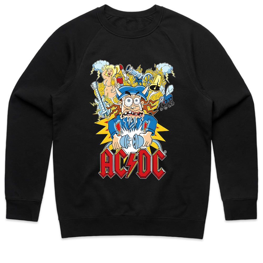 AC/DC Cartoon Chaos Graphic T-Shirt – High Voltage Rock & Roll