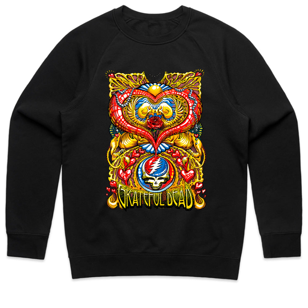 Grateful Dead Psychedelic Heart & Skull Lightning Bolt T-Shirt