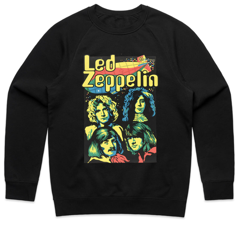 Vintage Led Zeppelin Band Portrait T-Shirt – Retro Rock Legends Design