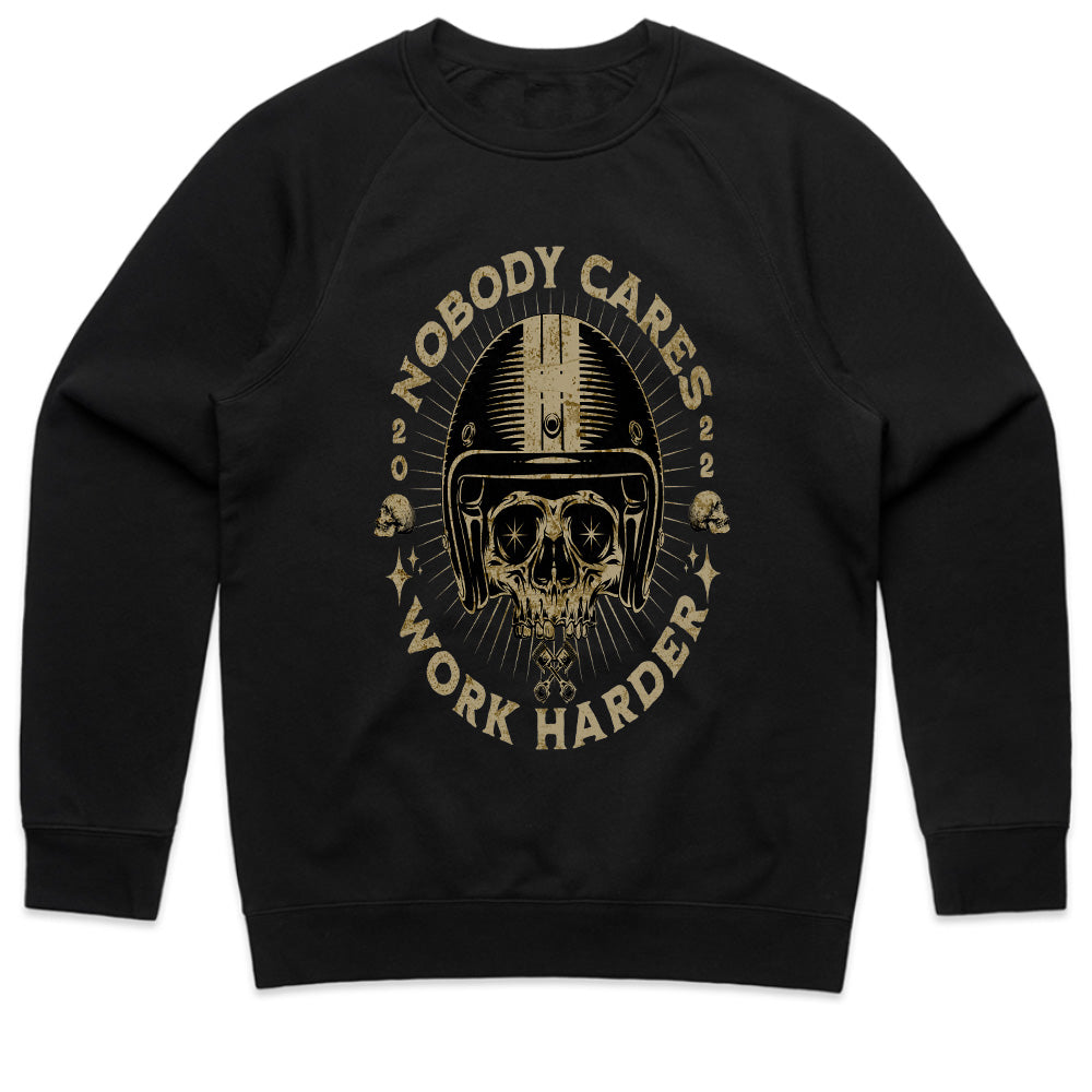 Nobody Cares, Work Harder – Skull Rider Motivation T-Shirt