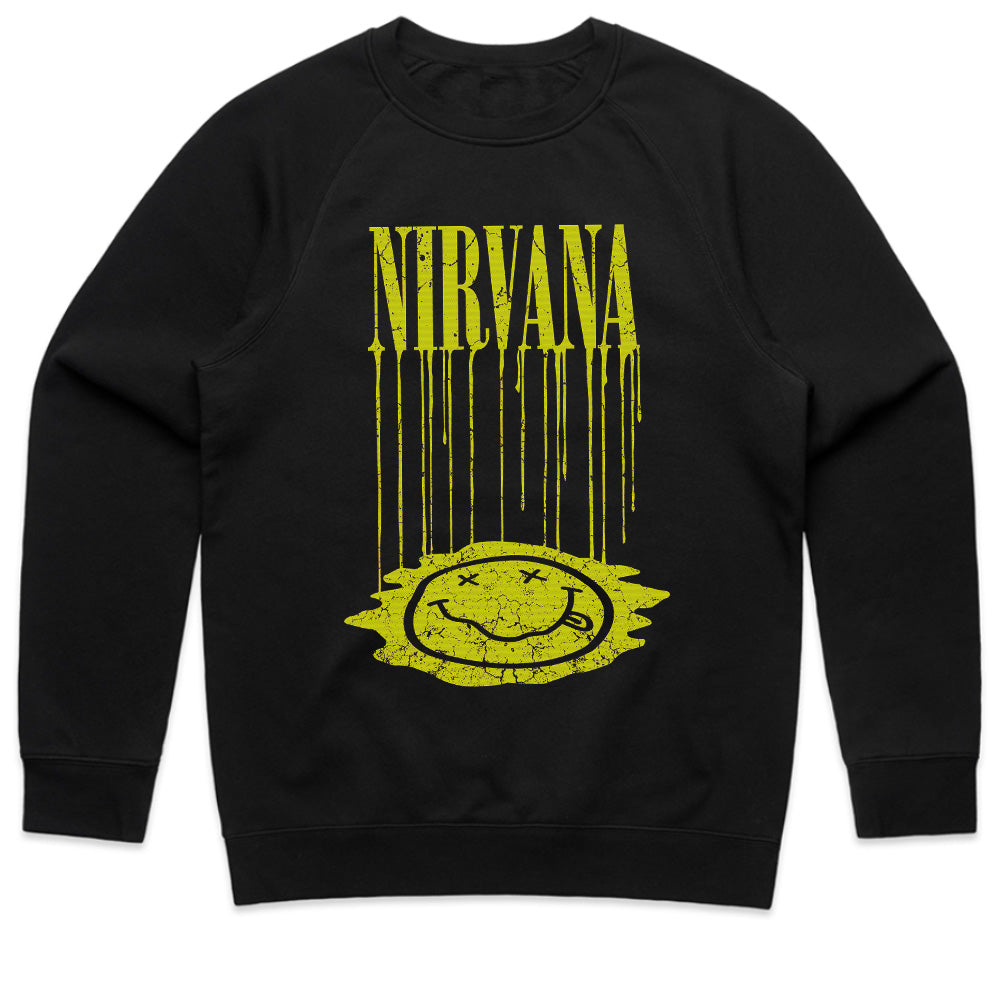 "Nirvana - Dripping Smiley Face" Grunge Rock T-Shirt