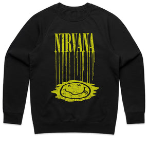 "Nirvana - Dripping Smiley Face" Grunge Rock T-Shirt