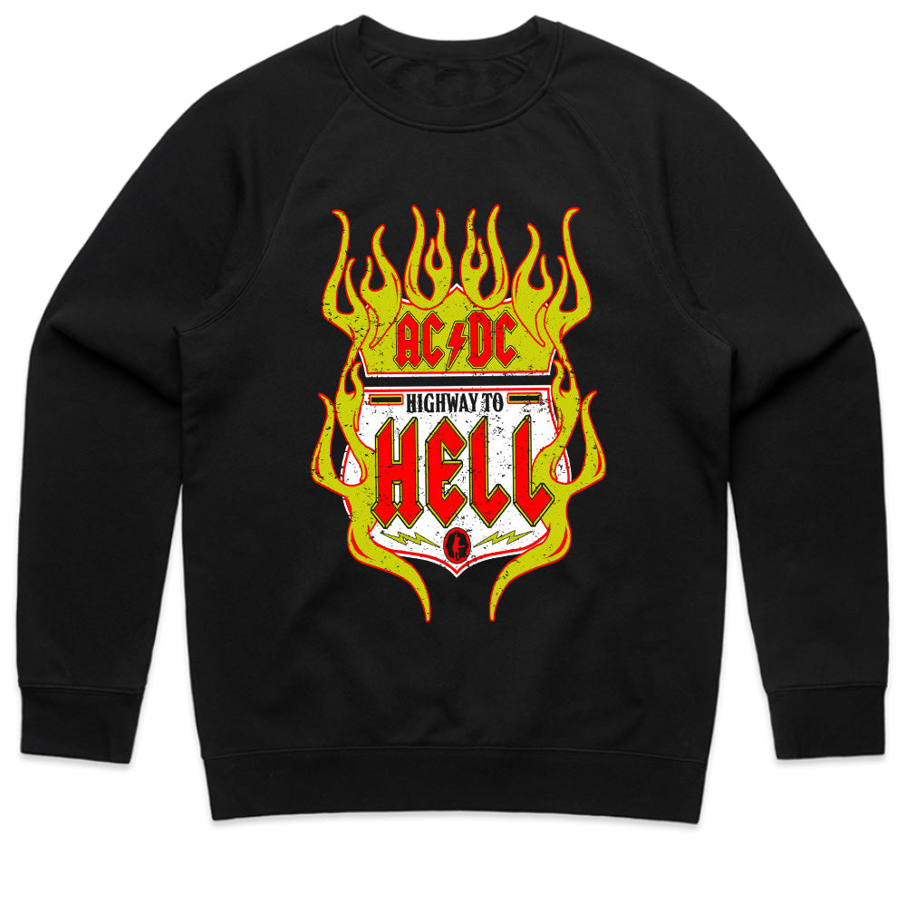 AC/DC "Highway to Hell" Flaming Road Sign T-Shirt – Classic Rock Inferno