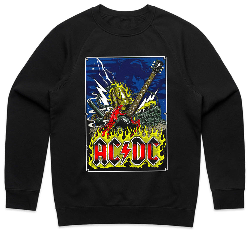 AC/DC Rock & Roll Inferno T-Shirt – Electric Guitar & Flames Design