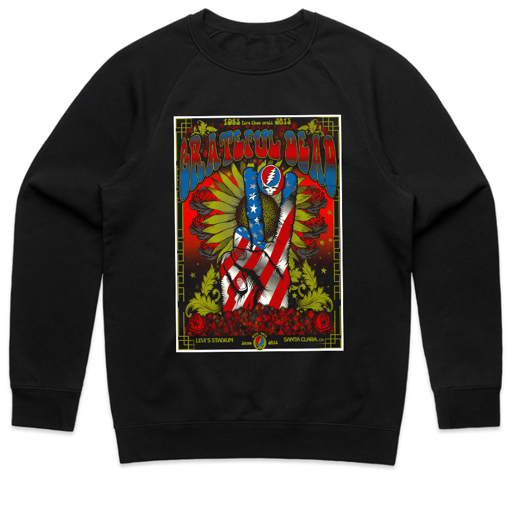 Grateful Dead Vintage Concert T-Shirt – Patriotic Peace Hand Design