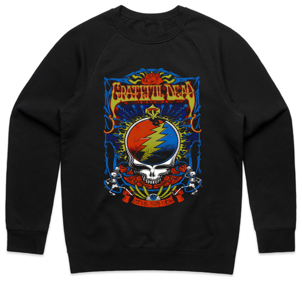 Grateful Dead "Steal Your Face" Psychedelic T-Shirt – Iconic Rock Art
