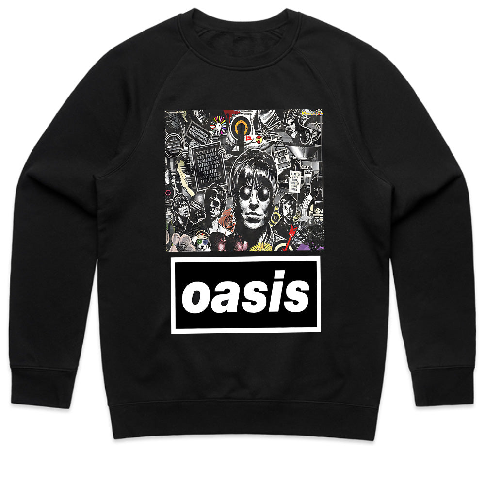 Oasis Psychedelic Collage T-Shirt – Britpop Legends Tribute