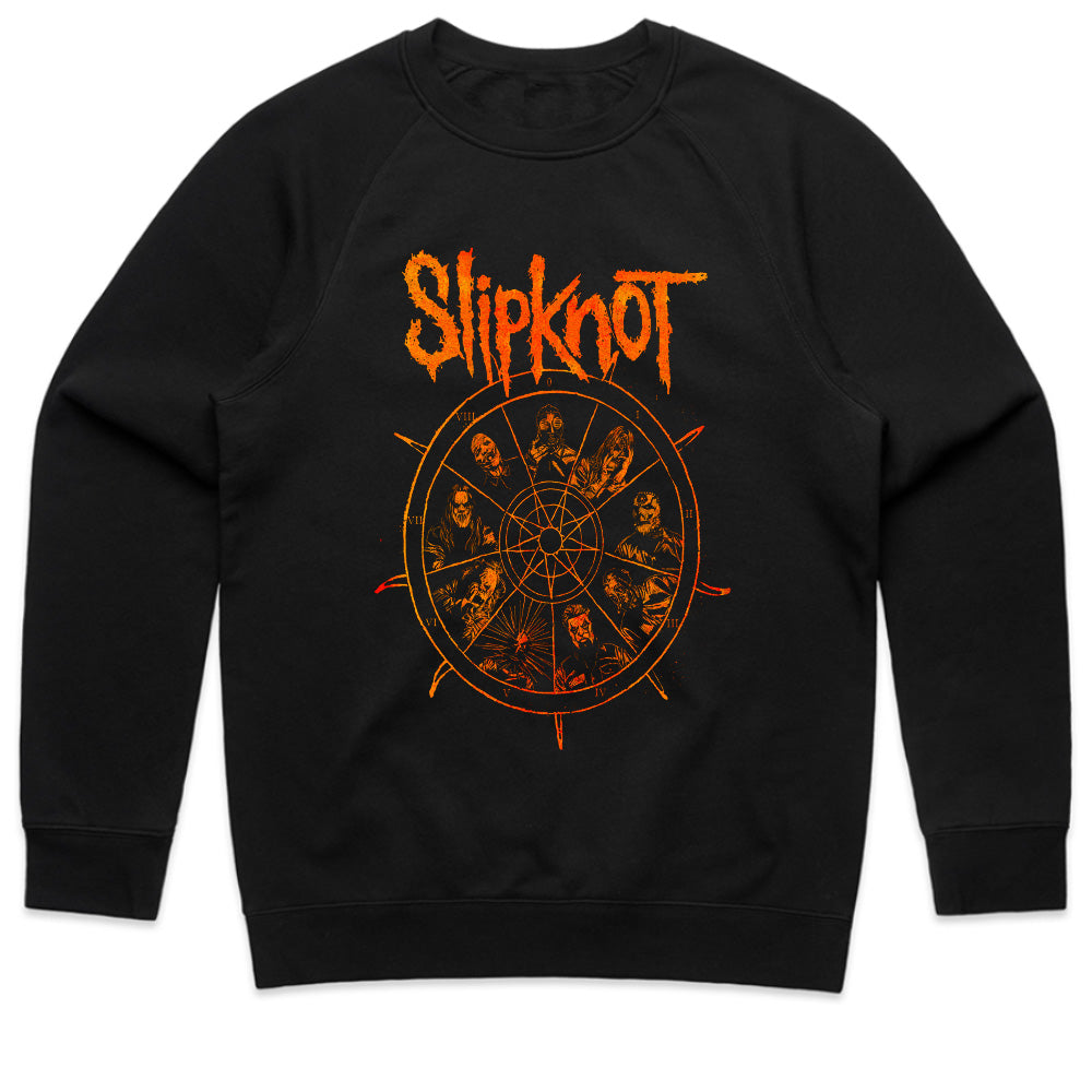 Slipknot Band Members Pentagram Wheel Graphic T-Shirt
