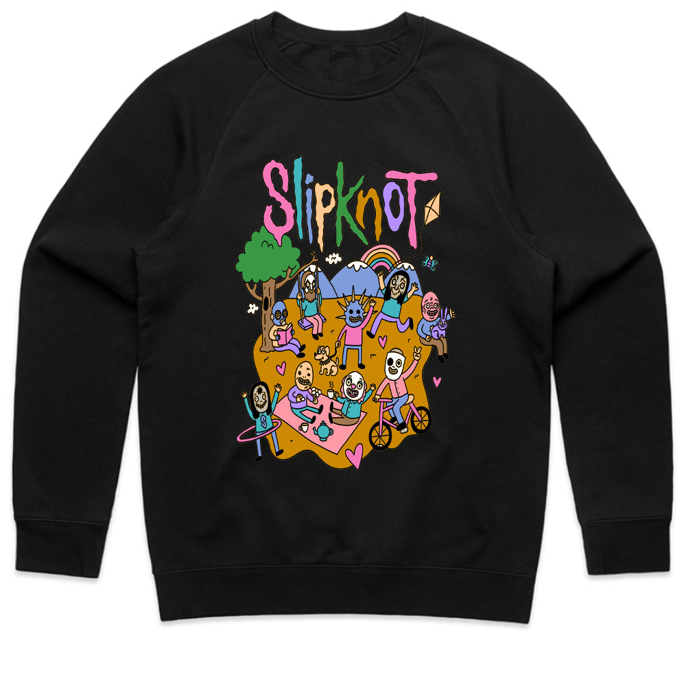 Slipknot Whimsical Cartoon Parody T-Shirt – Dark Humor Meets Metal