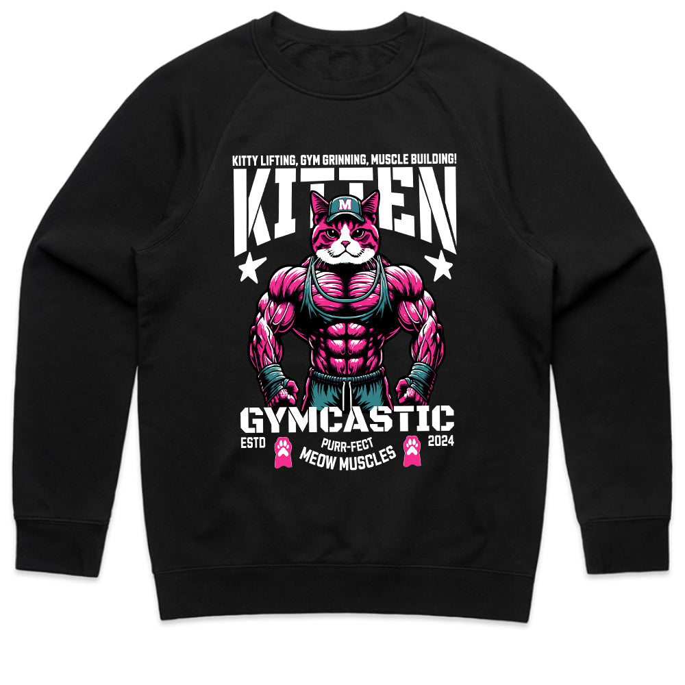 "Kitten Gymcastic" Funny Gym Cat T-Shirt – Purr-fect Meow Muscles