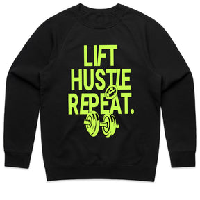"Lift, Hustle, Repeat" Motivational Gym T-Shirt – No Days Off