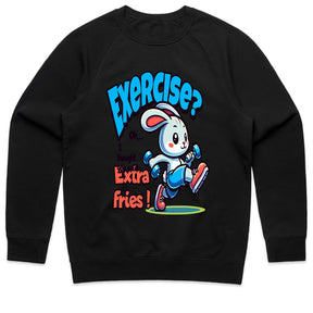 "Exercise? Oh, I Thought You Said Extra Fries!" Funny Gym T-Shirt