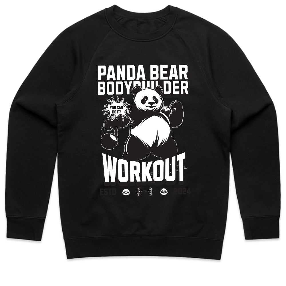 "Panda Bear Bodybuilder Workout" Fun & Motivational Gym T-Shirt